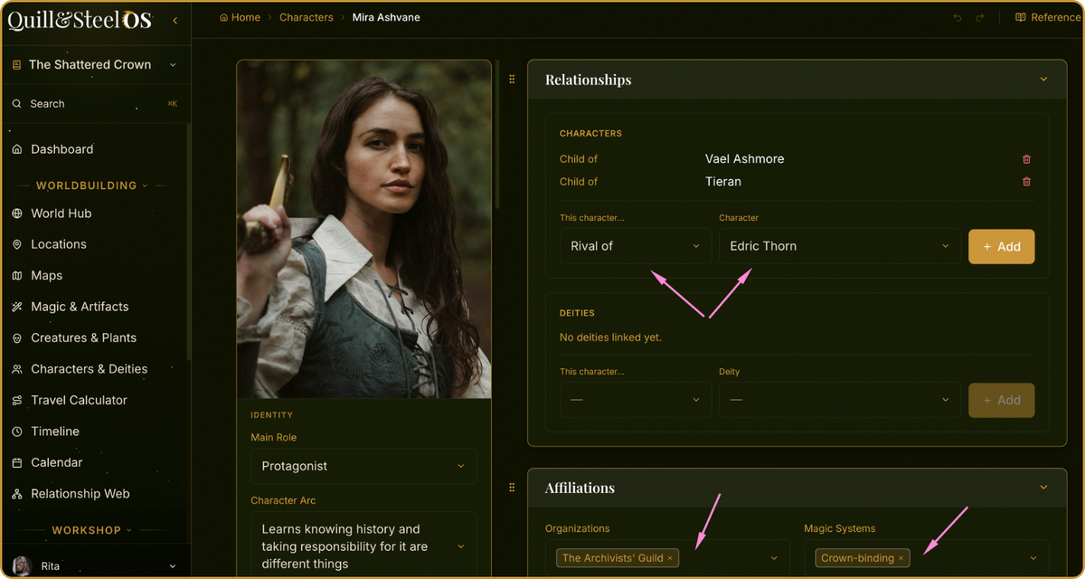 Character Relationship Map Setup