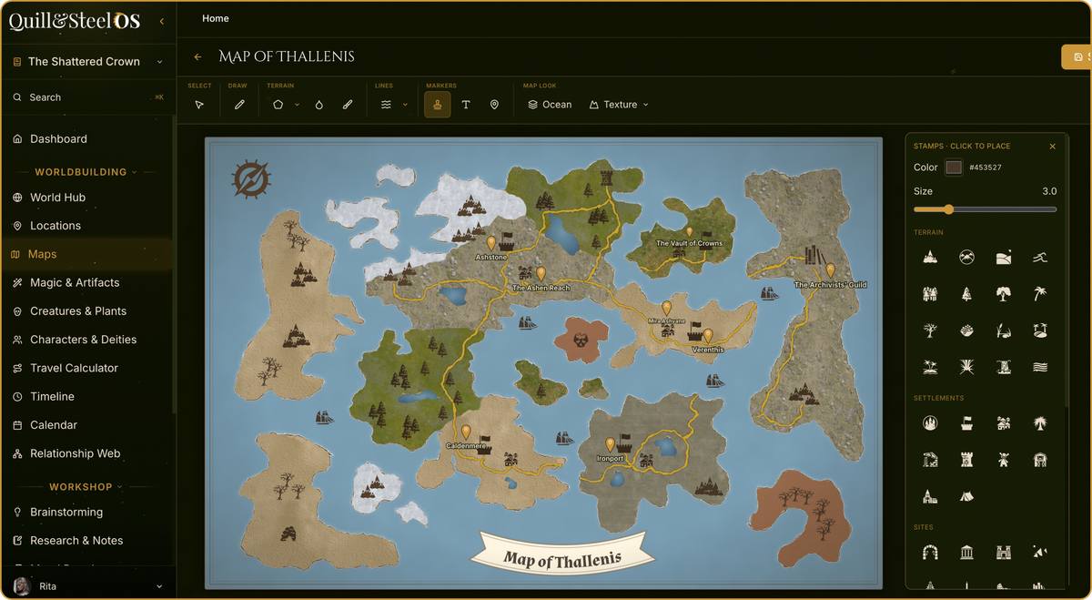 Fantasy Map Maker Quill&Steel OS